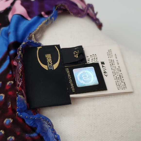 Cavalli Flower Print Dress 42/6 - Picture 6 of 9